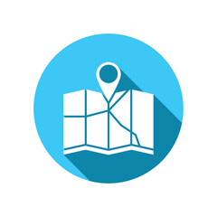 Sticker - location icon with map vector