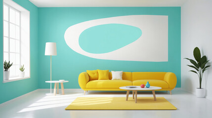 Wall Mural - Creative Space Design with High Saturation Contrast Colors