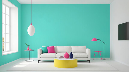 Wall Mural - Creative Space Design with High Saturation Contrast Colors