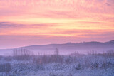Fototapeta  - Zimowy kolorowy wschód słońca