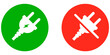 Plug connect and disconnect icon on transparent background. Unplugged and plug in sign. Charging sign. 