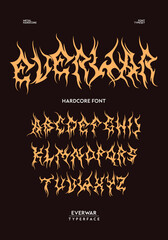 Metal font GOROK typography vector punk rock hardcore dark music typerface editable