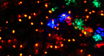 Wall Mural - Bokeh photo of New Year's lights