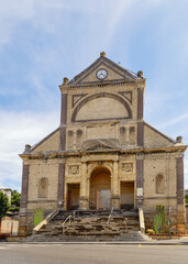 Wall Mural - Notre-Dame-des-Victoires Church  under reconstruction in Trouville-sur-Mer, France.