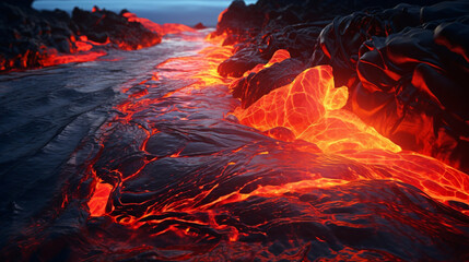 Canvas Print - close up lava on iceland volcano