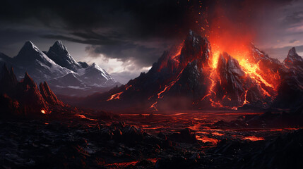 Poster - lava on iceland volcano