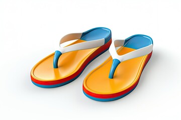 Wall Mural - flip flops on a white background