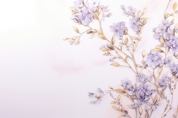  Lilac branches on elegant pastel background. Wedding invitations, greeting cards, wallpaper, background, printing, poster, social ads, banner