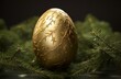 Gold cracked texture holiday egg ornament