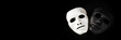 Black and white mask, acting courses, banner, good and evil, psychology and psychiatry,mental health