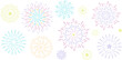 Colorful fireworks explosion, isolated vector clip art, new year background, cute sparks festive banner design
