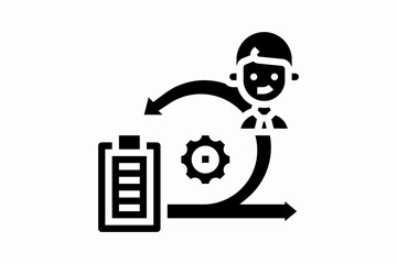 Process vector icon, project management icon