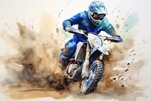 Motorcross Extreme Sport Illustrations