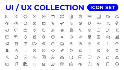 Ui ux icon set, user interface iconset collection.
