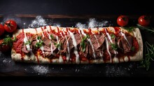 Matambre A La Pizza: Grilled Flank Steak Roll With Tomato Sauce And Cheese