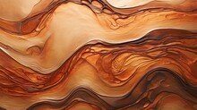 Liquid Copper And Bronze Swirls Blending Seamlessly, Generating A Visually Stunning 3D Abstract Landscape With Rich, Metallic Hues.