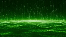 Green Digital Futuristic Technology Background. Abstract Cyberspace Global Network Technology Background. Seamless Loop 