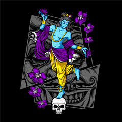 Wall Mural - Krishna vector illustration