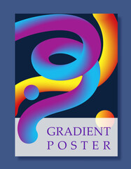 Wall Mural - colorful gradient spirals cover. volumetric 3d figures. colorful pipes. abstract creativity and art.
