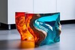 Furniture and interior items made of colored transparent epoxy resin