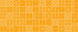 White and yellow abstract geometric mosaic banner design with simple nature outline shapes