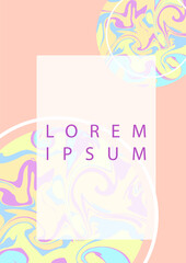 Wall Mural - liquid effect pastel poster. abstract creativity and art. patterns and ornaments. typography and cal