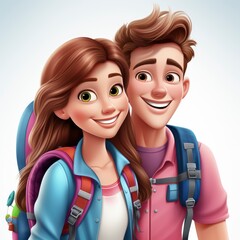 Wall Mural - Cartoon Stylish Character Man Girl Couple , Background Images , Hd Wallpapers
