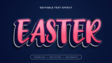 Fototapeta Panele - Black and pink easter 3d editable text effect - font style