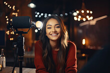 Young Female Influencer Recording A Candid Video For Social Media