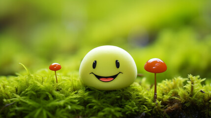 Sticker - easter egg on grass HD 8K wallpaper Stock Photographic Image 