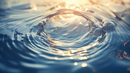 Leinwandbilder - Clear water drops with circular waves