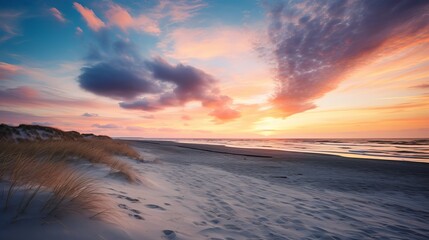 The sky at sunset is a sight to see on the beach