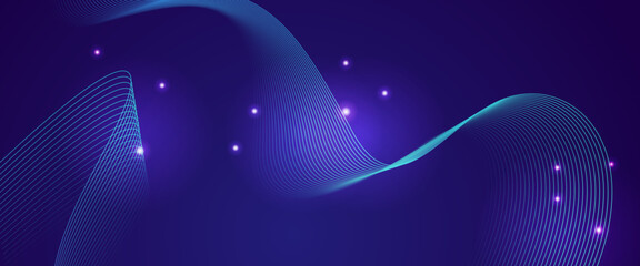 Wall Mural - blue vector abstract wavy banners with line. modern shiny lines futuristic technology concept. suit 
