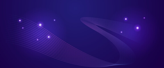 Wall Mural - blue and purple violet vector abstract wavy banners with line. modern shiny lines futuristic technol