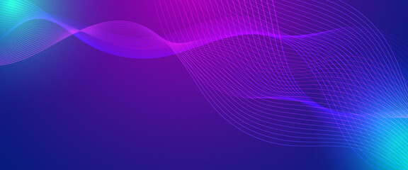 Wall Mural - blue and purple violet vector abstract wavy banners with line. minimalist modern wavy concept for ba