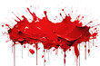 Red paint splatter, splash, drips, simple minimal, flat vector, isolate on transparent background generative ai.