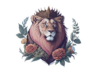 Lion head for logo or icon drawing elegant minimalist style illustration, Png Clip Art.