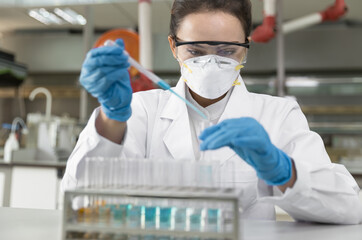 Female scientist in the CDC laboratory	