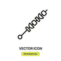 Aufkleber - Skewer icon vector. Linear-style sign for mobile concept and web design. Skewer symbol illustration. Pixel vector graphics - Vector.