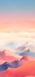 Mountain range, low poly smooth light colors