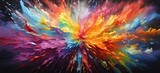 Fototapeta Tęcza - multikolorowa tapeta z rozbłyśniętym pyłem z kolorowych farb kolorów