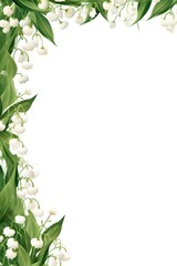 Wall Mural - Lily of the Valley Frame isolated on white background