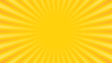 Yellow Sun Rays Retro With Paper Texture Background. Abstract Burst Sun Rays Pattern Design. Vector Illustration