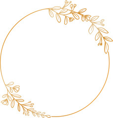 Wall Mural - Luxury gold circle floral frame