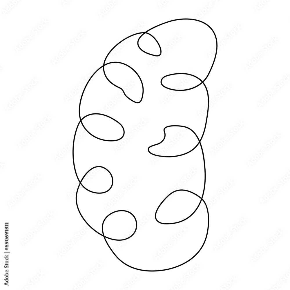 One Fourth Brain Drawing Human brain continuous one line drawing of art vector illustration and ...