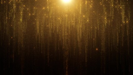 Aufkleber - Abstract gold long tail particle falling down for new year, Christmas festival, award, celebration 4K loop motion background