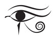 Eye of Horus isolated icon on white background. Egyptian vector illustration.