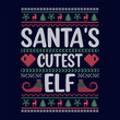 Santa's cutest elf - Ugly Christmas sweater designs - vector Graphic