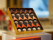 Belgian chocolate in a retail display in Royal Saint-Hubert Galleries in Brussels