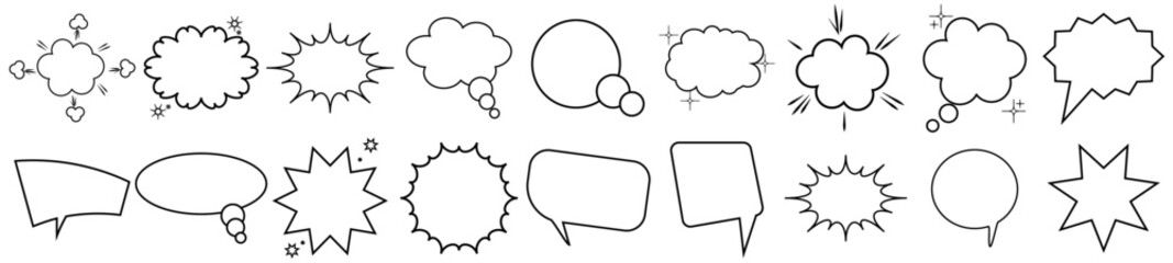 Wall Mural - speech bubble icon set. talk, cloud speech bubbles collection.